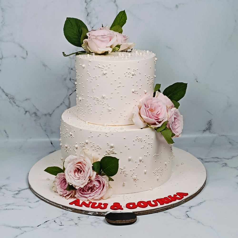 Pink Rose Designer Anniversary Cake - Gurgaon & Delhi NCR | Cakofy