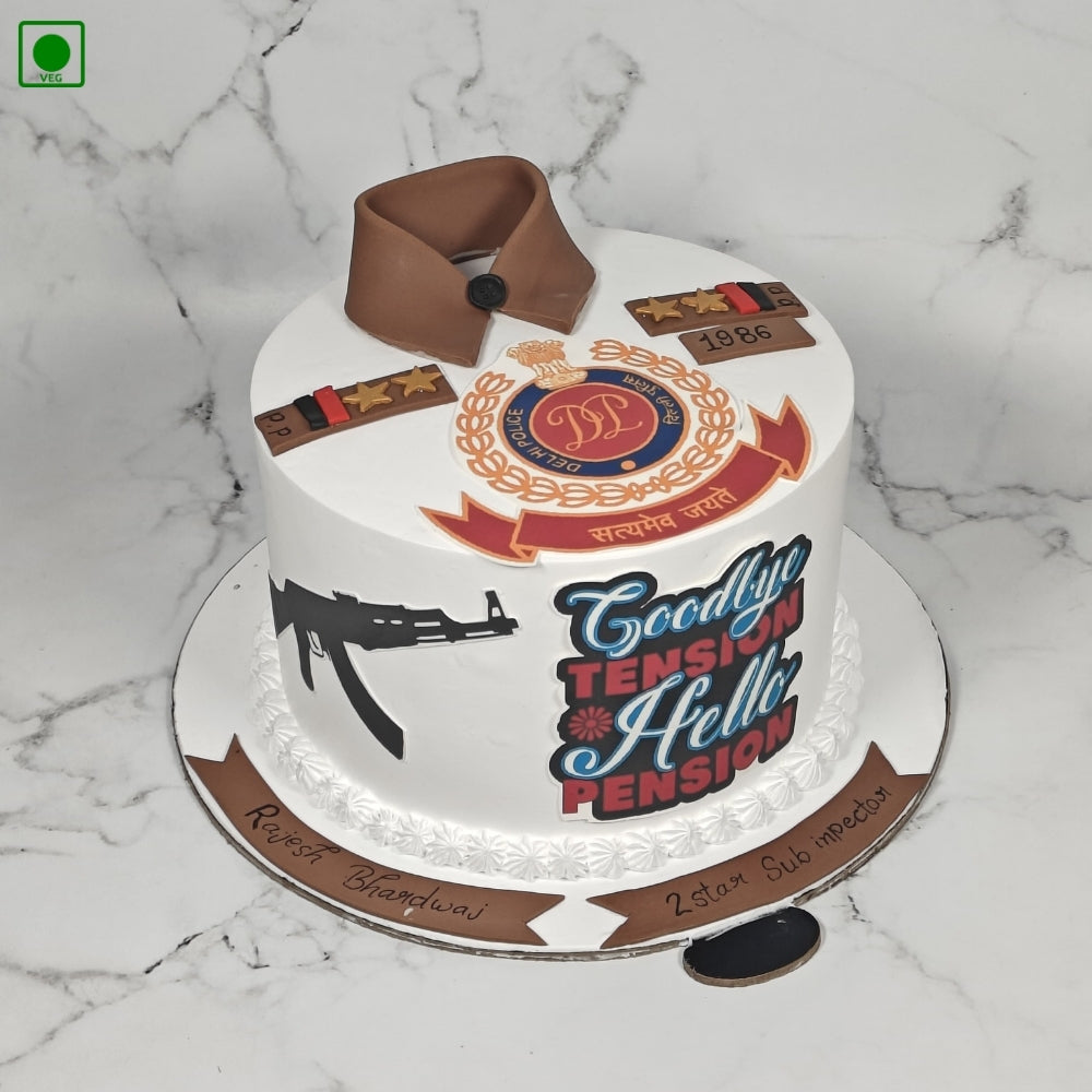 Police Officer Farewell Theme Cake - Gurgaon & Delhi NCR | Cakofy