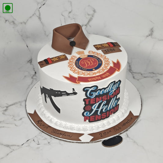 Police Officer Farewell Theme Cake - Gurgaon & Delhi NCR | Cakofy