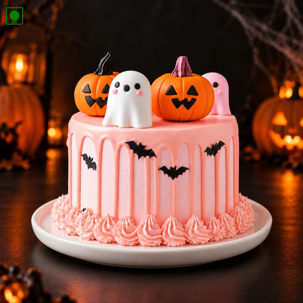 Pretty Spooky Pink Cake - Gurgaon, Delhi & Noida