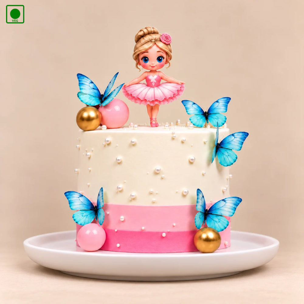 Princess Butterfly Theme Cake – Gurgaon, Delhi & Noida  