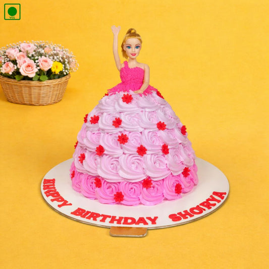 Princess Floral Gown Cake – Gurgaon & Delhi NCR | Cakofy