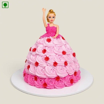 Princess Floral Gown Cake – Gurgaon, Delhi & Noida