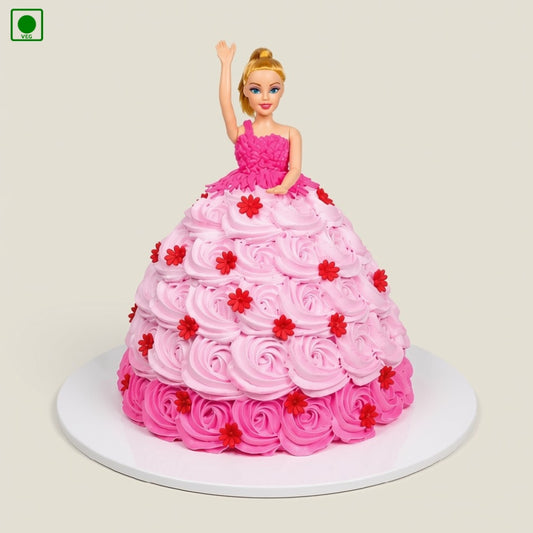 Princess Floral Gown Cake – Gurgaon, Delhi & Noida