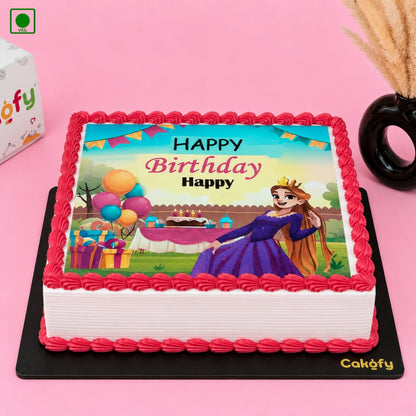 Princess Theme Photo Cake – Gurgaon, Delhi & Noida