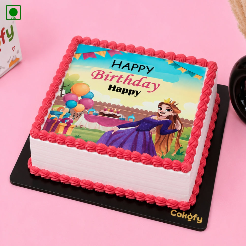 Princess Theme Photo Cake – Gurgaon, Delhi & Noida