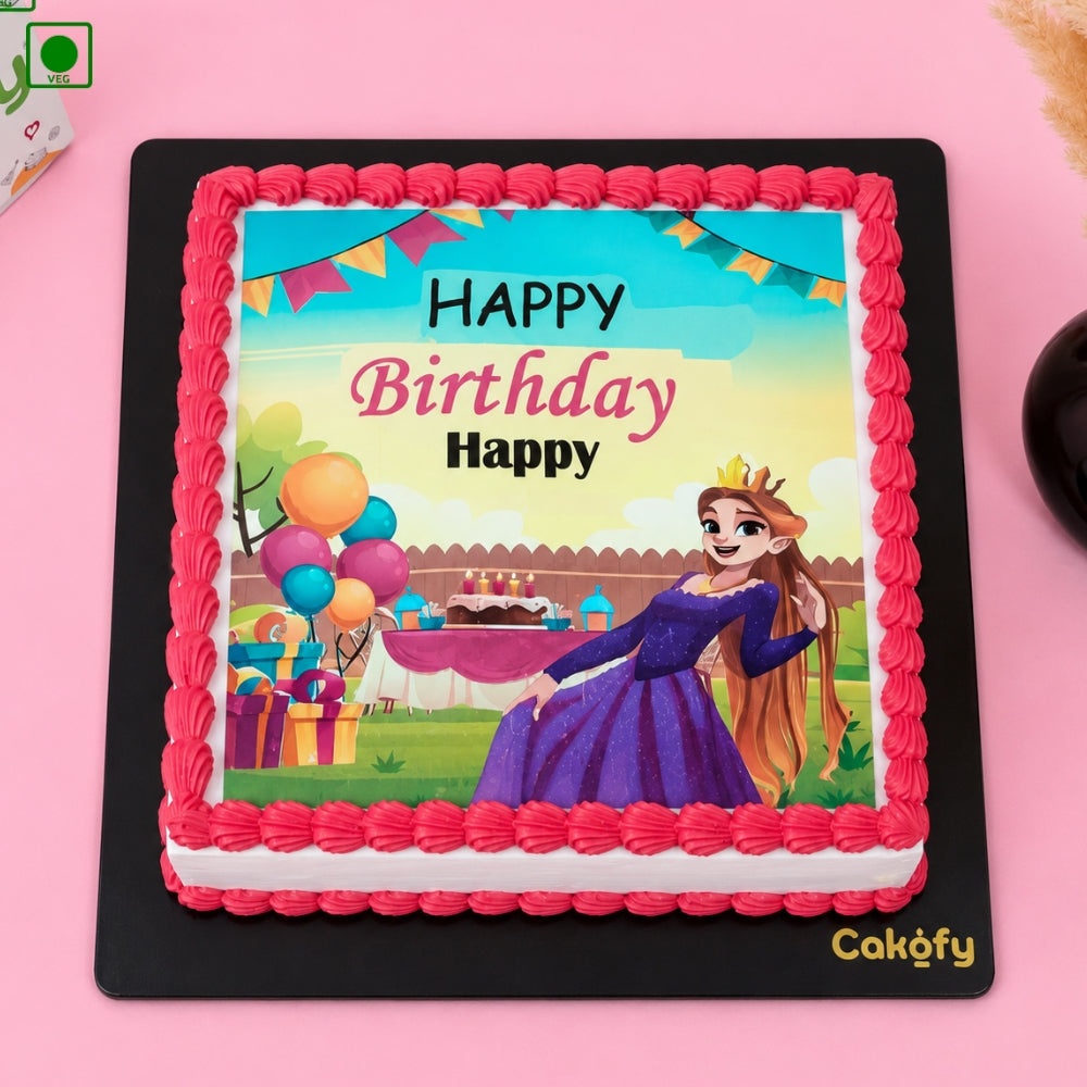 Princess Theme Photo Cake – Gurgaon, Delhi & Noida
