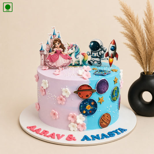 Princess Unicorn Astronaut Cake - Gurgaon & Delhi NCR | Cakofy