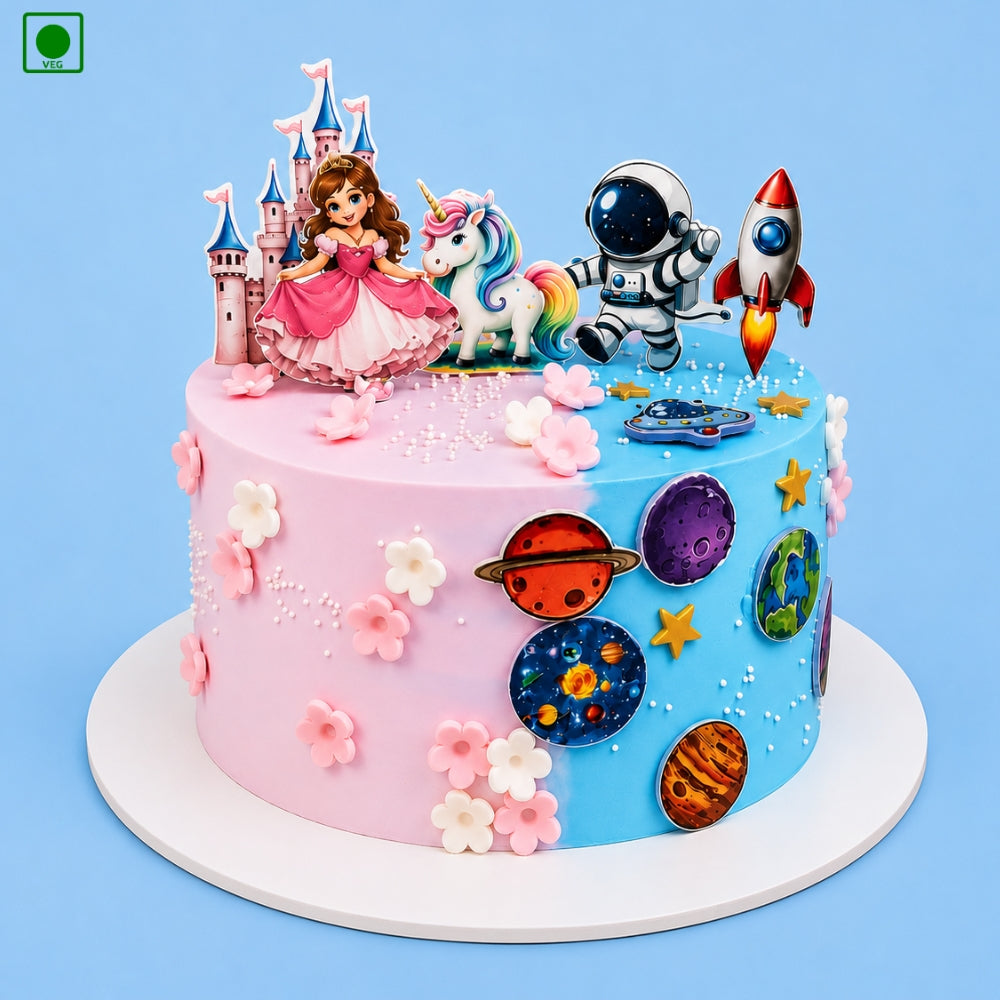 Princess Unicorn Astronaut Cake - Gurgaon, Delhi & Noida