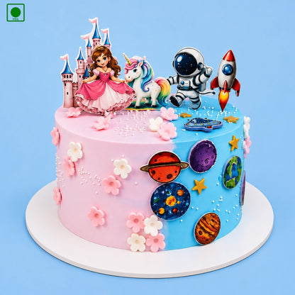Princess Unicorn Astronaut Cake - Gurgaon, Delhi & Noida
