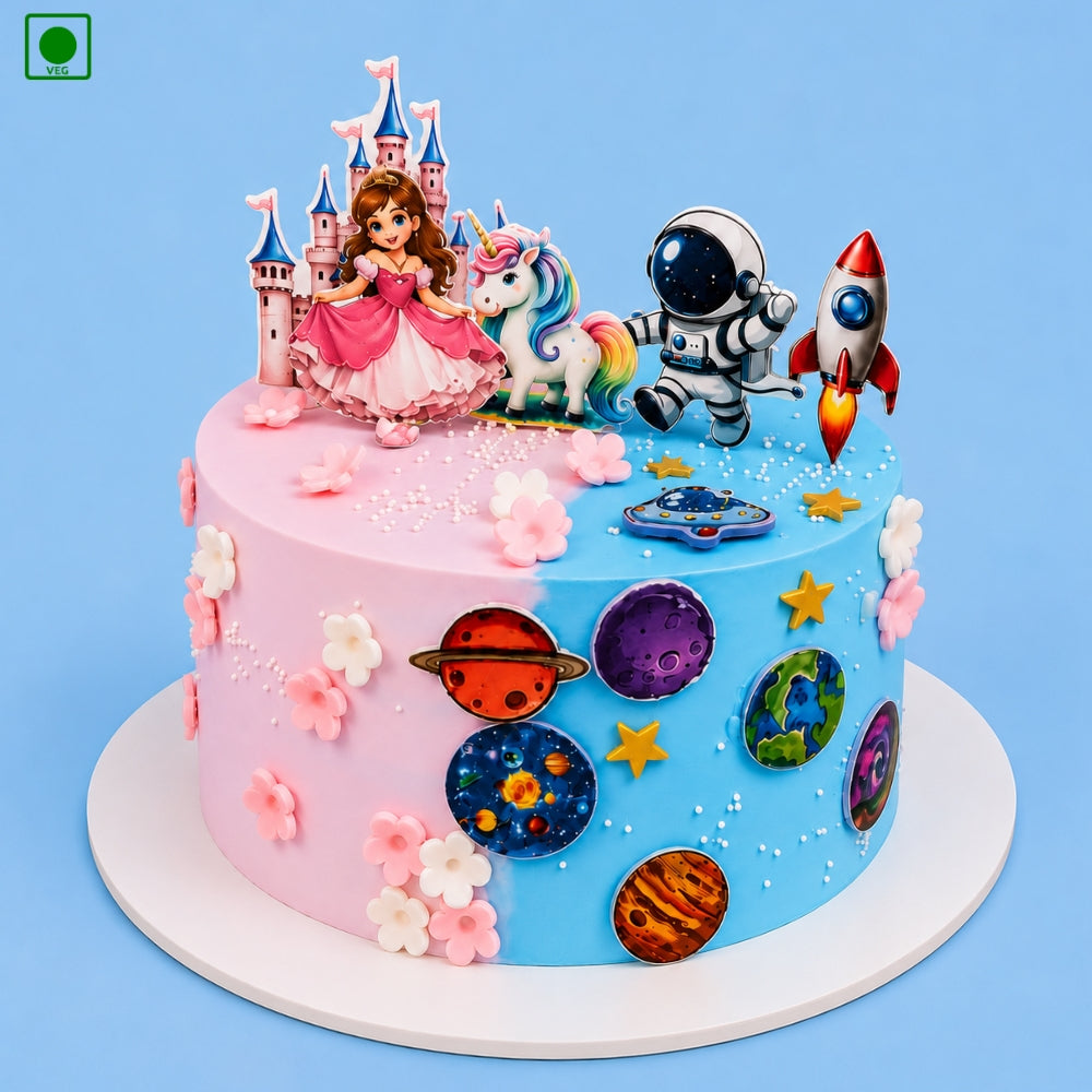Princess Unicorn Astronaut Cake - Gurgaon, Delhi & Noida