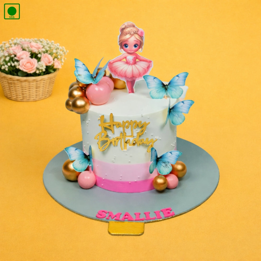 Princess Butterfly Theme Cake – Gurgaon & Delhi NCR | Cakofy