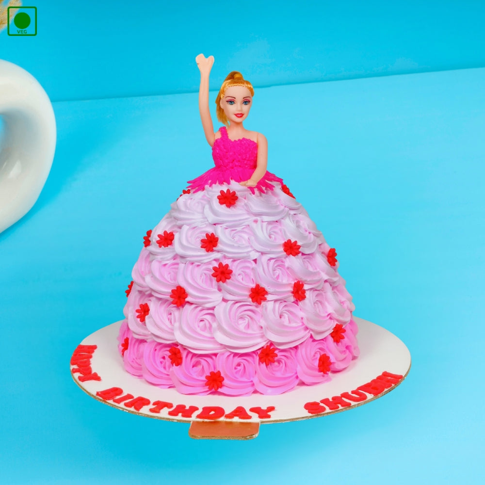 Princess Floral Gown Cake – Gurgaon & Delhi NCR | Cakofy