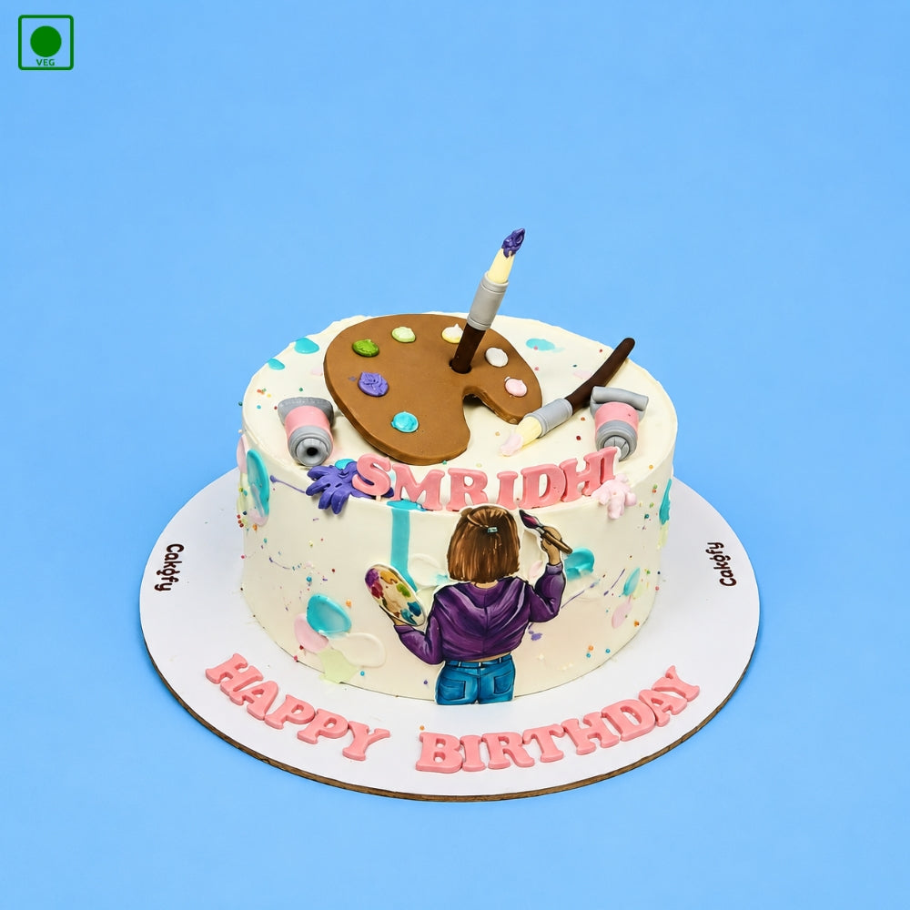 Professional Girl Artist Cake - Gurgaon, Delhi & Noida