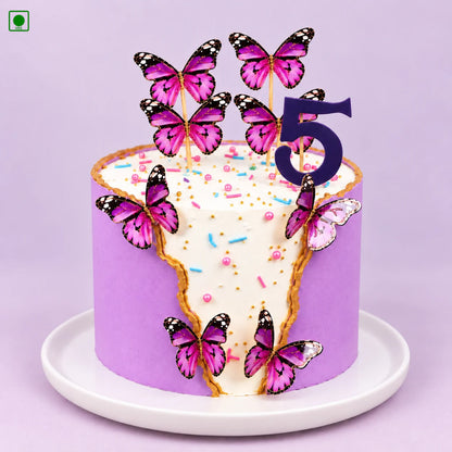 Purple Butterfly Birthday Cake