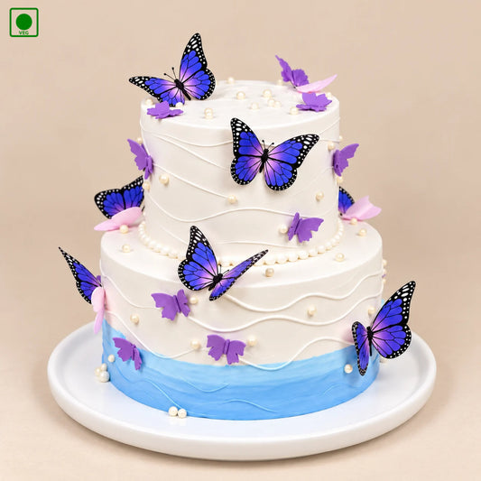 Purple Two Tier Cake – Gurgaon, Delhi & Noida