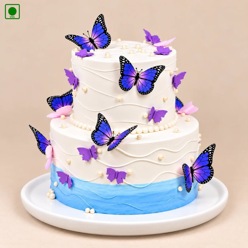Purple Two Tier Cake – Gurgaon, Delhi & Noida