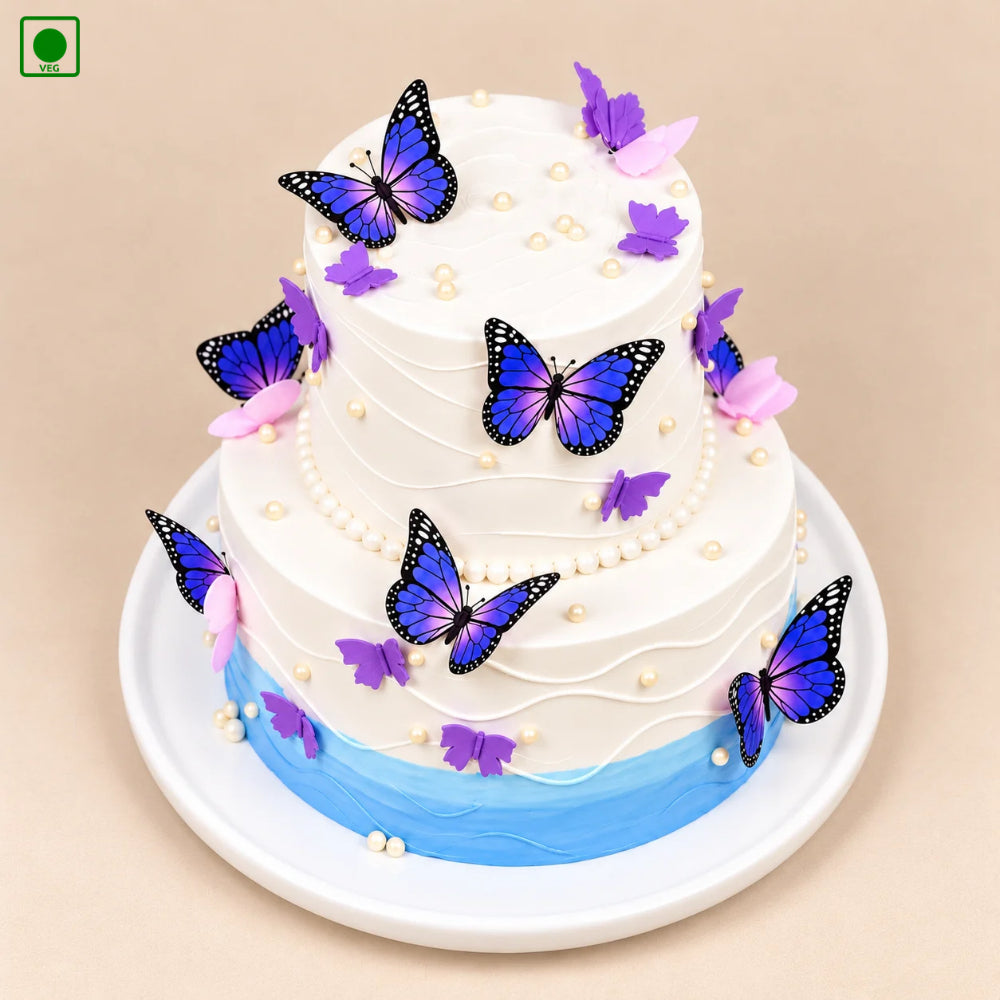 Purple Two Tier Cake – Gurgaon, Delhi & Noida
