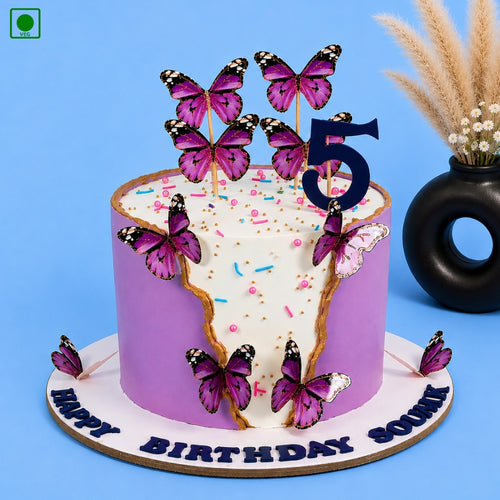 Purple Butterfly Birthday Cake - Gurgaon & Delhi NCR | Cakofy