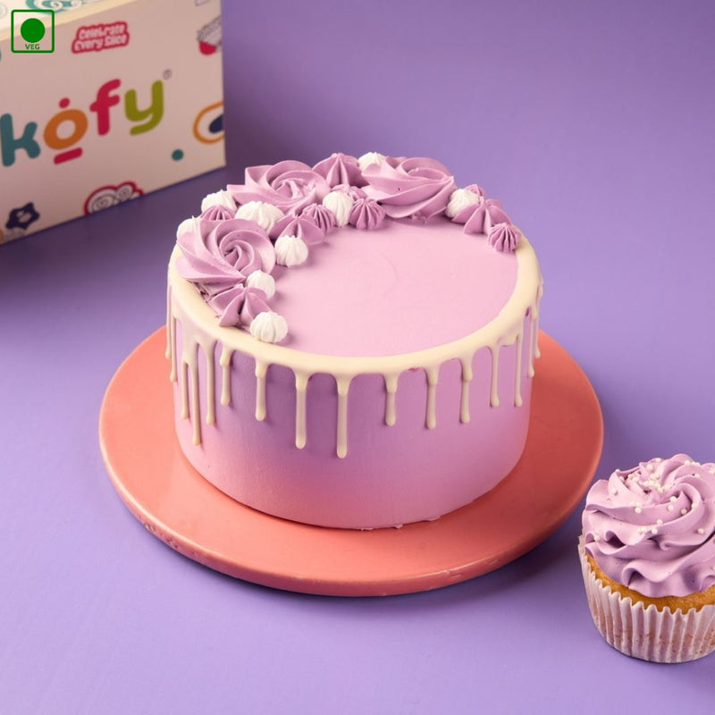 Purple Pineapple Drip Cake