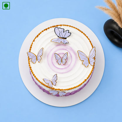 Purple & White Butterfly Theme Designer Cake - Gurgaon, Delhi & Noida