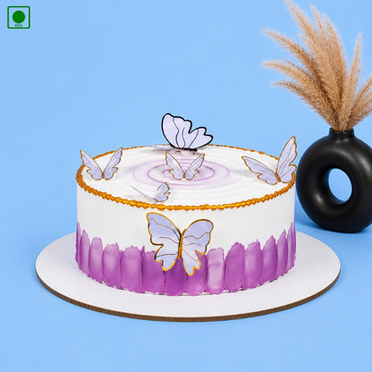 Purple & White Butterfly Theme Designer Cake - Gurgaon, Delhi & Noida