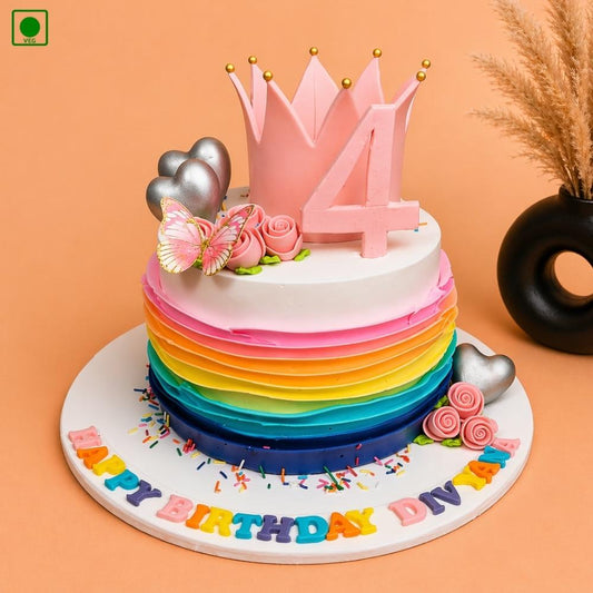 Rainbow Crown Kids Cake – Gurgaon, Delhi & Noida