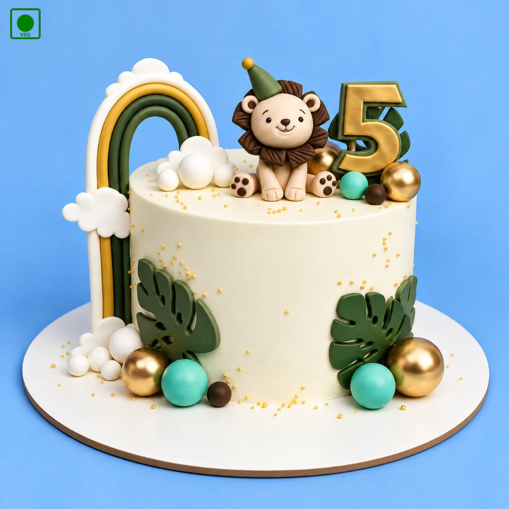 Rainbow Lion Birthday Cake - Gurgaon, Delhi & Noida