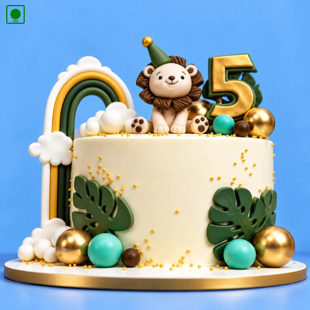 Rainbow Lion Birthday Cake - Gurgaon, Delhi & Noida
