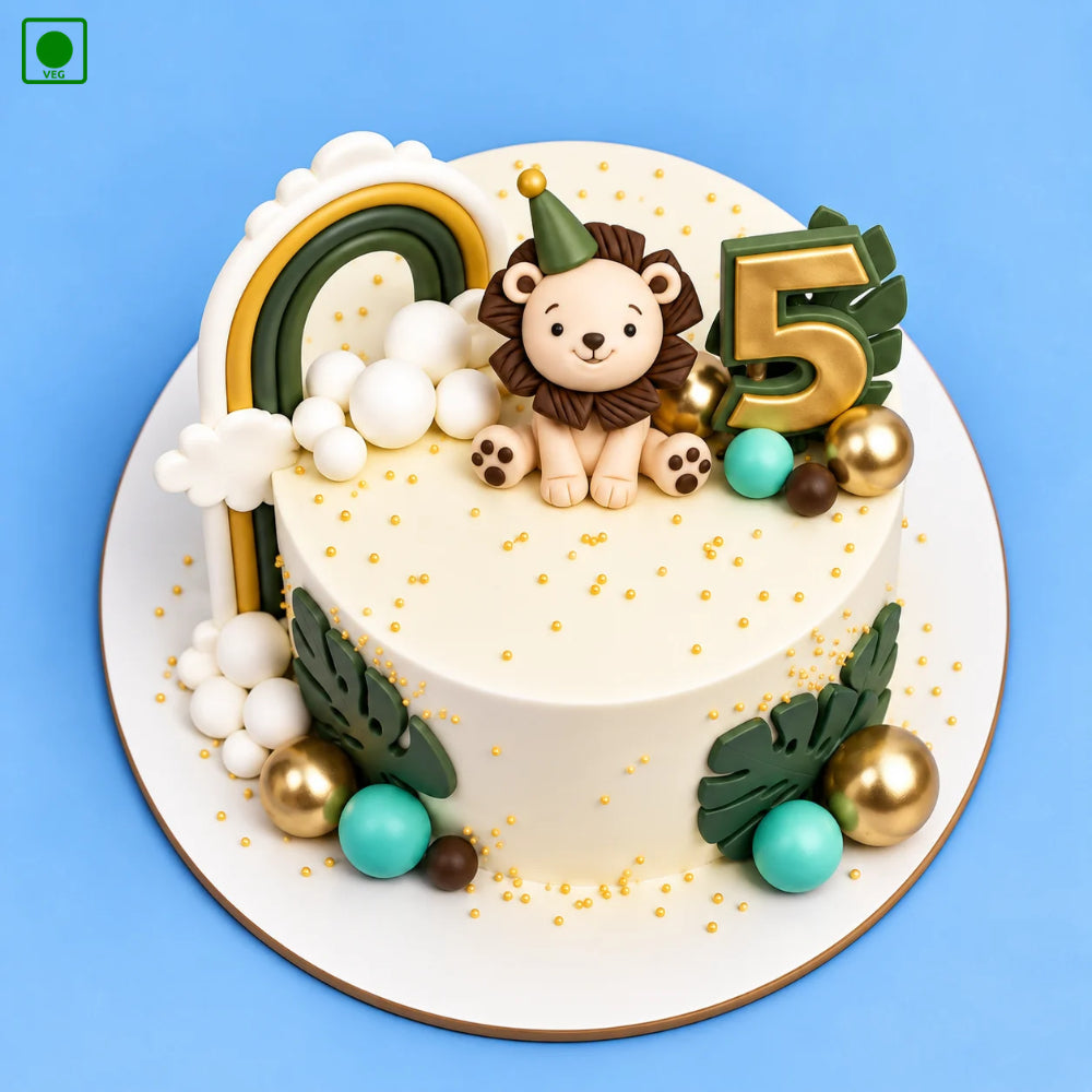 Rainbow Lion Birthday Cake - Gurgaon, Delhi & Noida