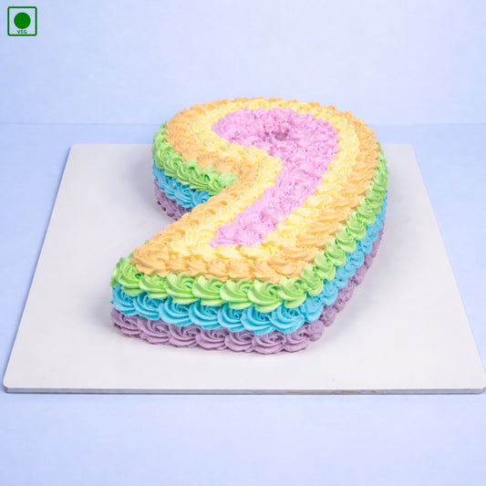 Rainbow Rosette Number Cake - Gurgaon & Delhi NCR | Cakofy