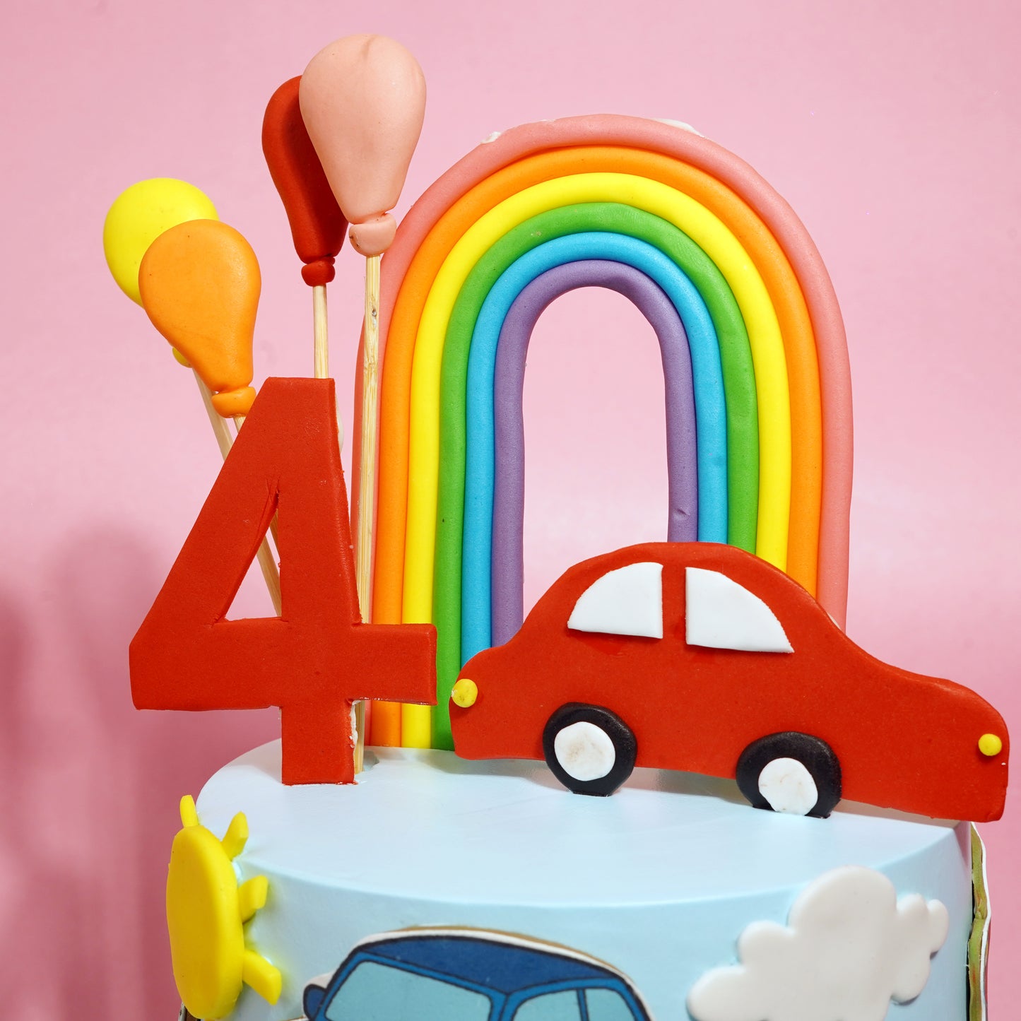 Rainbow Car Adventure Cake – Gurgaon & Delhi NCR | Cakofy 