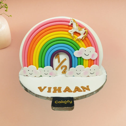 Rainbow Cloud Half Cake Gurgaon & Delhi NCR | Cakofy