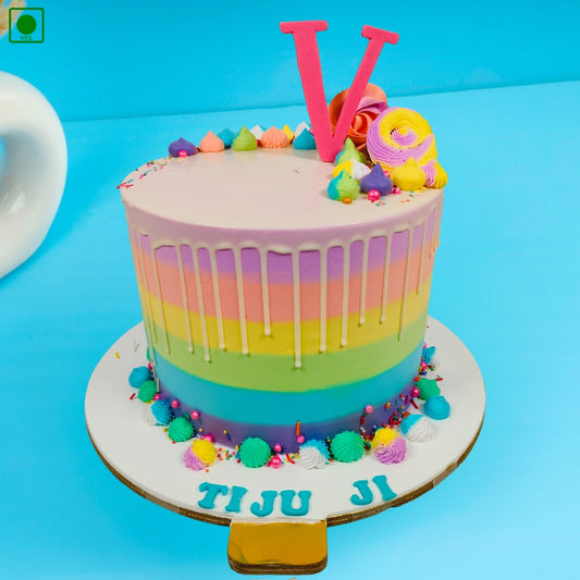 Rainbow Ombre Drip Cake - Gurgaon & Delhi NCR | Cakofy