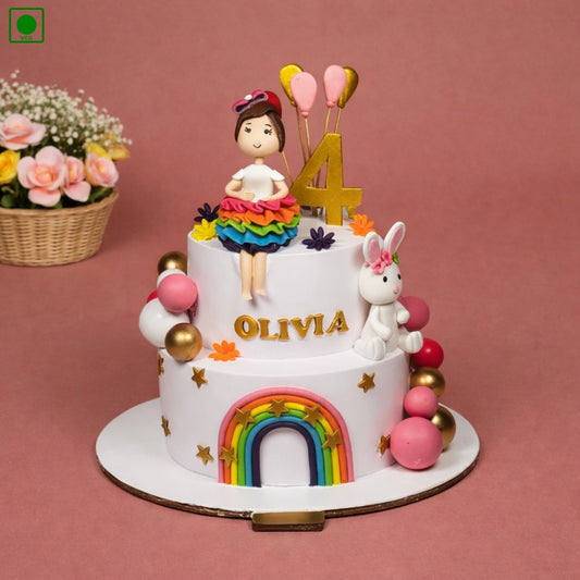 Rainbow Princess Theme Birthday Cake – Gurgaon & Delhi NCR | Cakofy