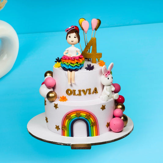 Rainbow Princess Theme Birthday Cake – Gurgaon & Delhi NCR | Cakofy