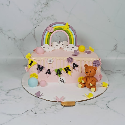 Rainbow Teddy Half Cake - Gurgaon & Delhi NCR | Cakofy