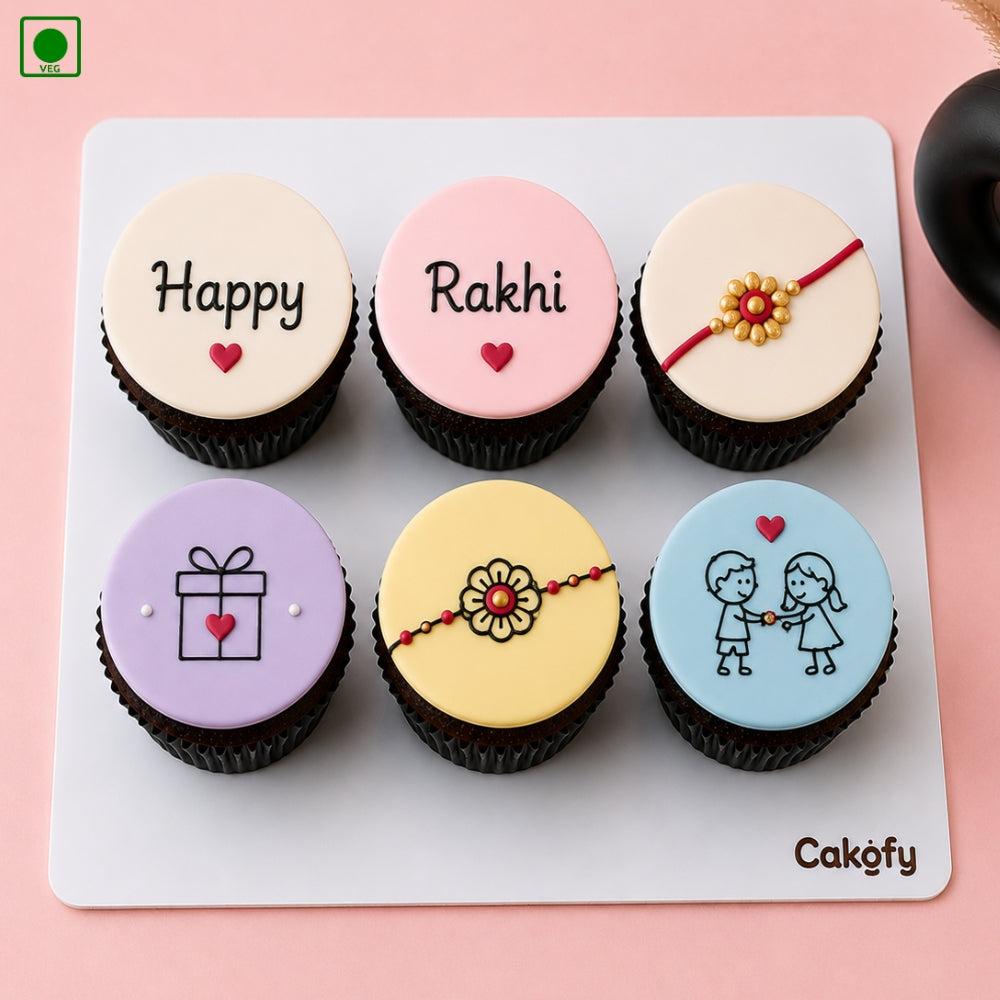 Rakhi Gift Cupcake - Set of 6 - Gurgaon, Delhi & Noida