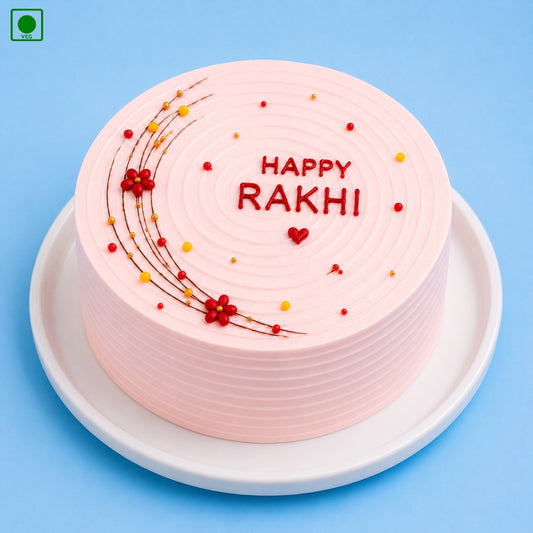 Rakhi Special Pink Cream Cake - Gurgaon, Delhi & Noida