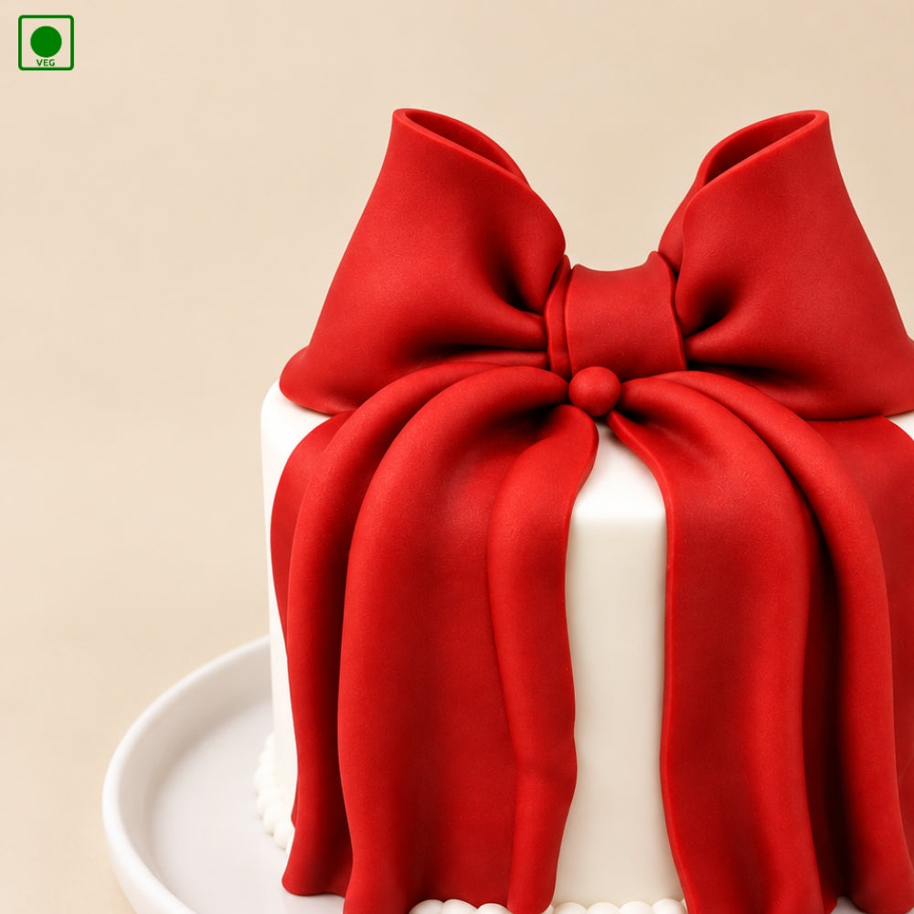 Red Bow Designer Cake