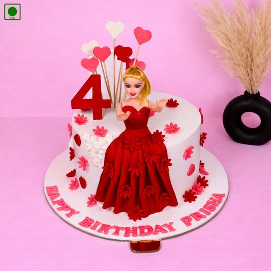 Red Dress Princess Cake – Gurgaon & Delhi NCR | Cakofy