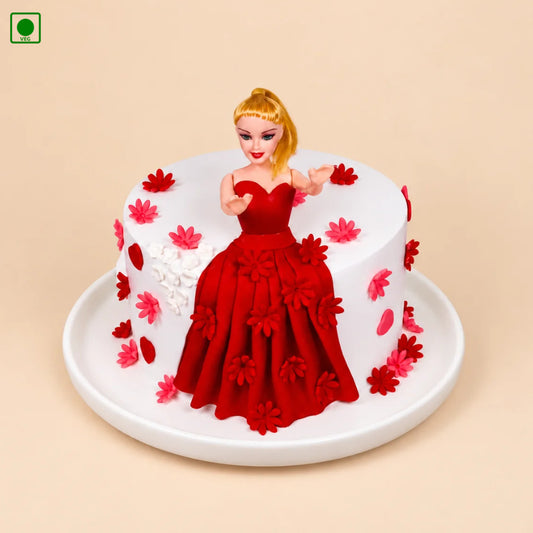 Red Dress Princess Cake – Gurgaon, Delhi & Noida