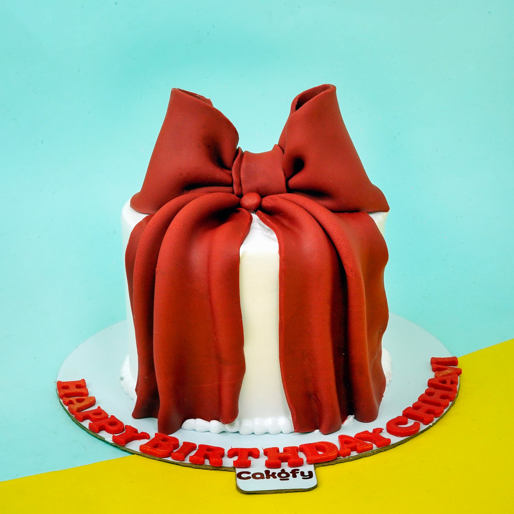Red Bow Birthday Designer Cake - Gurgaon & Delhi NCR | Cakofy