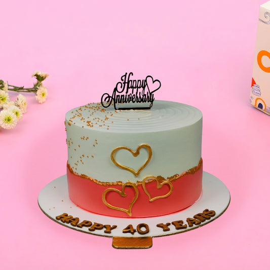 Red & White Anniversary Cake - Gurgaon & Delhi NCR | Cakofy