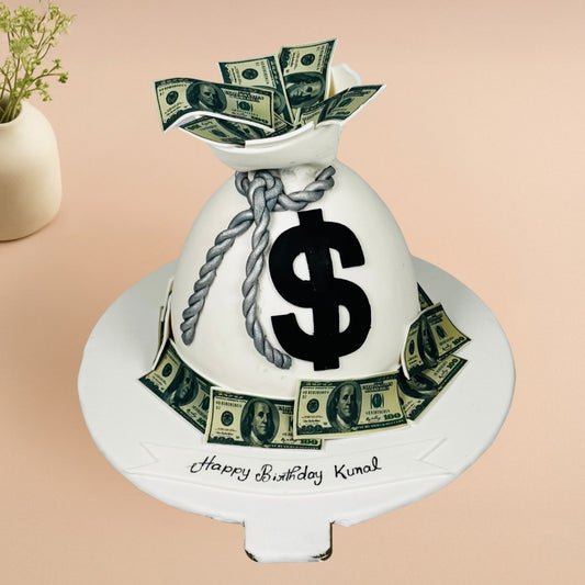Rich Money Bag Fondant Cake - Gurgaon & Delhi NCR | Cakofy