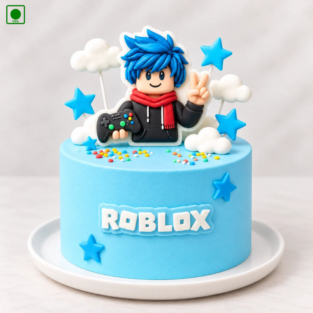 Roblox Blue Hair Gamer Cake - Gurgaon, Delhi & Noida
