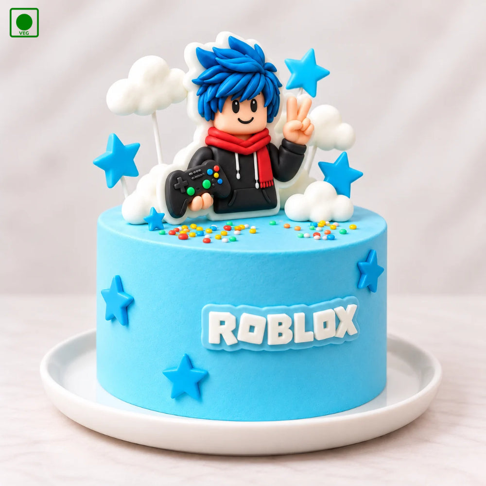 Roblox Blue Hair Gamer Cake - Gurgaon, Delhi & Noida