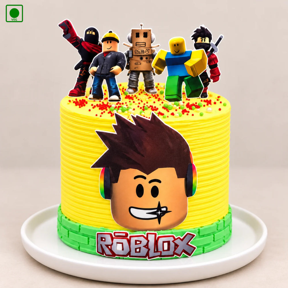 Roblox Yellow Theme Cake - Gurgaon, Delhi & Noida