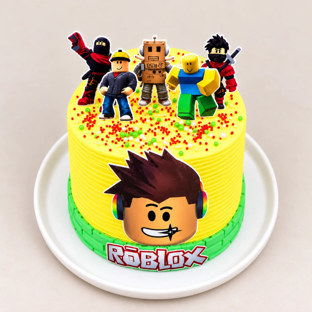 Roblox Yellow Theme Cake - Gurgaon, Delhi & Noida