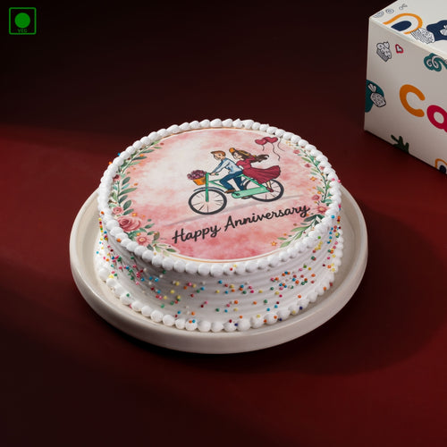 Romantic Anniversary Photo Cake